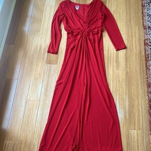 ANNE KLEIN long sleeve front slit dress